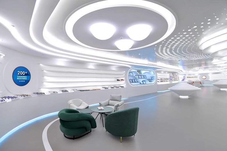 The meeting area inside the showroom.